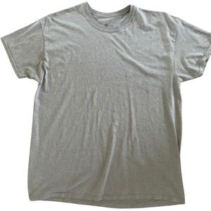 HANES MEN’S GREY SHORT SLEEVED TEE SHIRT Size L Heather Grey Boxy Crewneck